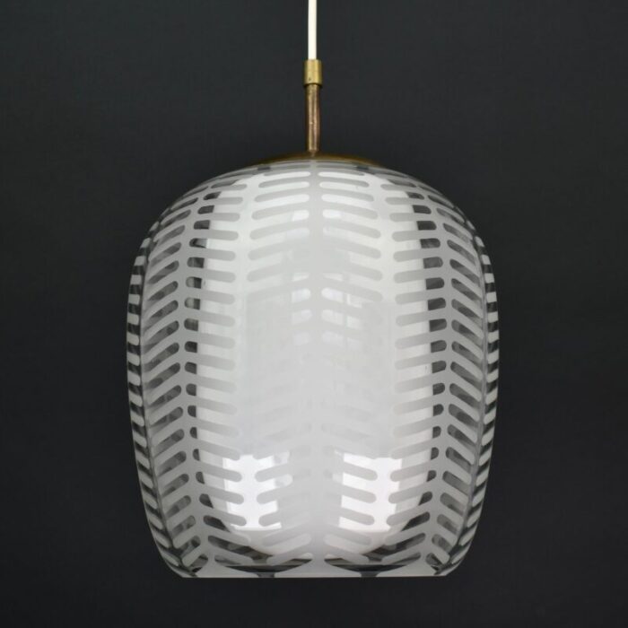 glass pendant light cora by wilhelm wagenfeld for peill and putzler 1952 1043