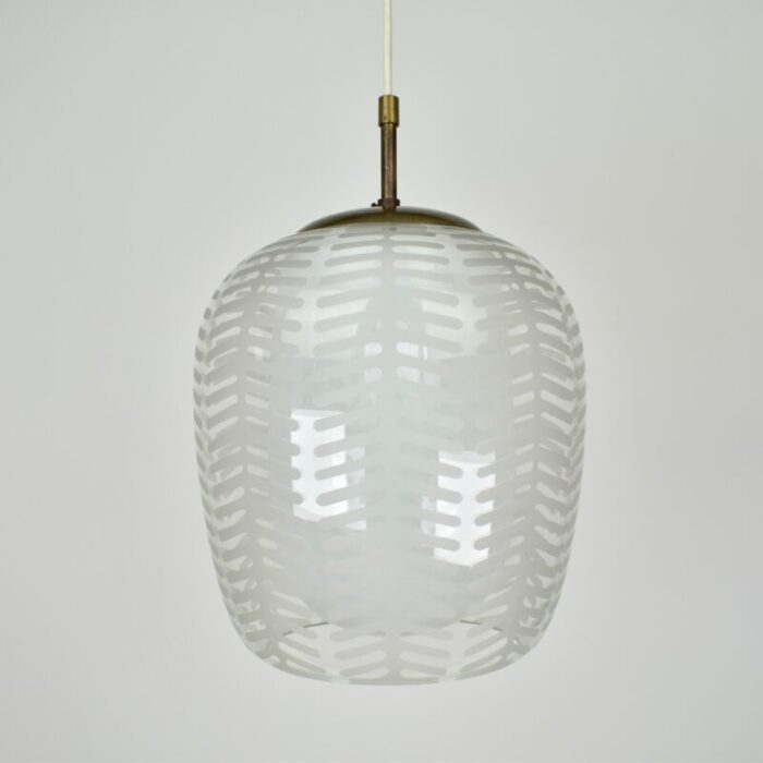 glass pendant light cora by wilhelm wagenfeld for peill and putzler 1952 1091