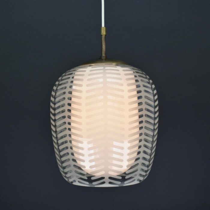 glass pendant light cora by wilhelm wagenfeld for peill and putzler 1952 2234