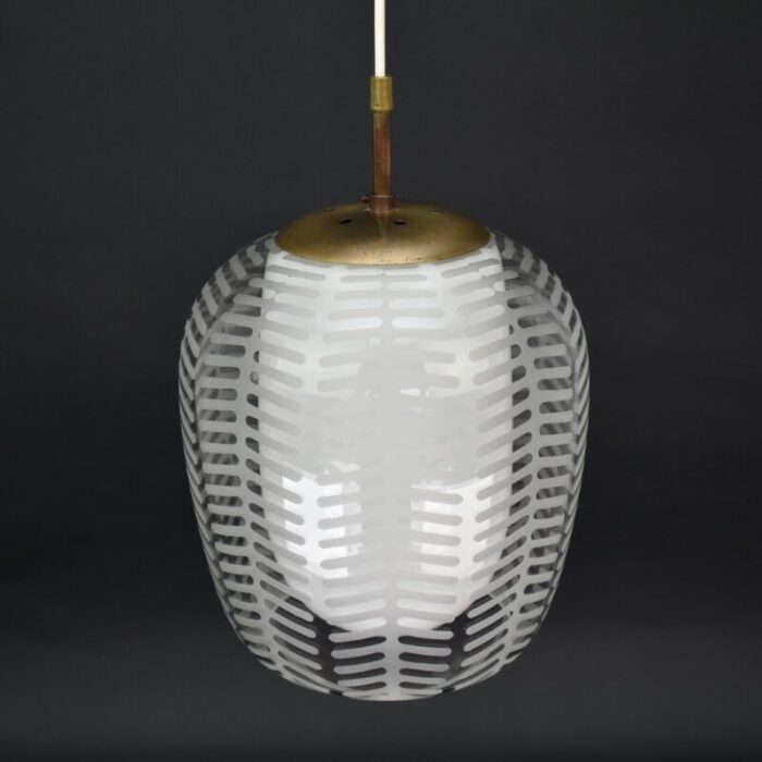 glass pendant light cora by wilhelm wagenfeld for peill and putzler 1952 3045