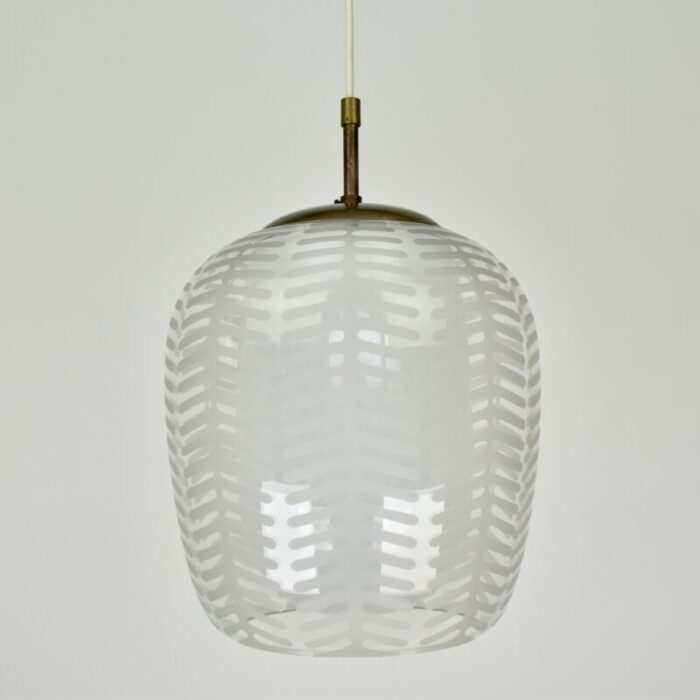 glass pendant light cora by wilhelm wagenfeld for peill and putzler 1952 9496