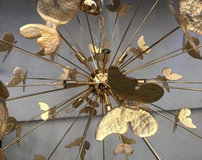 gold leaf butterfly murano glass sputnik chandelier from murano glass 2