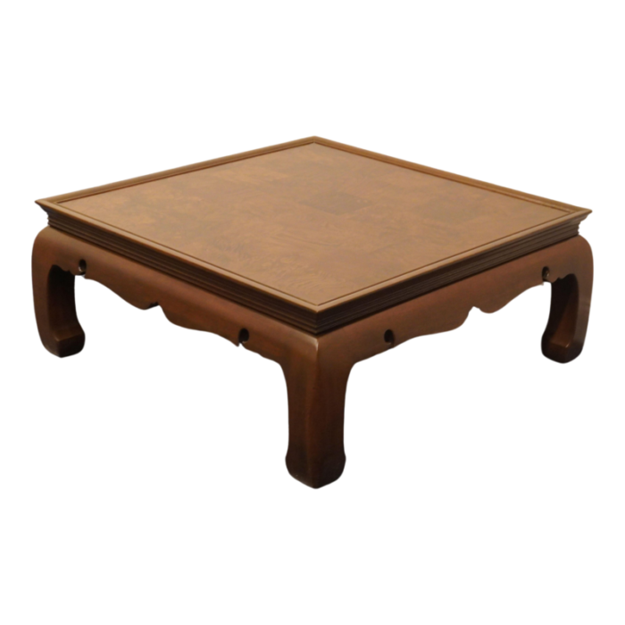 gordons furniture asian chinoiserie 38 square accent coffee table w burled walnut parquet top 6296