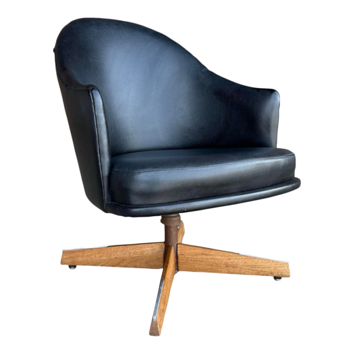 harvey probber swivel club chair on walnut base 4033