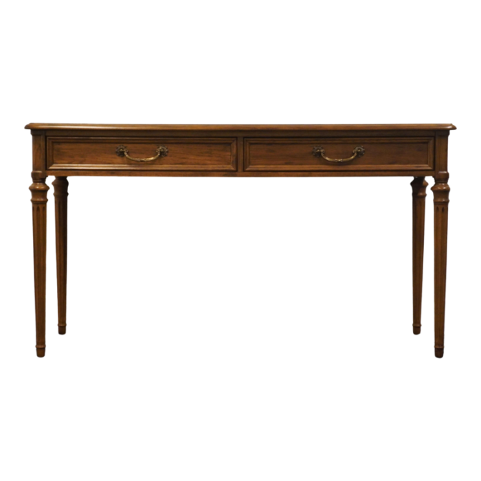 henredon furniture bookmatched walnut italian neoclassical tuscan style 48 accent console sofa table 3272