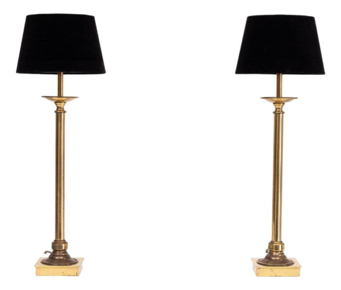 high classic brass table lamps germany 1978 set of 2 1623