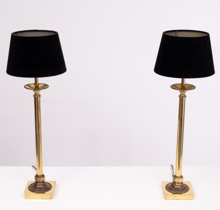 high classic brass table lamps germany 1978 set of 2 3179