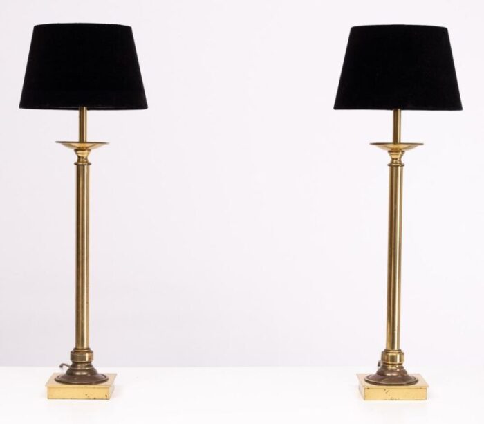 high classic brass table lamps germany 1978 set of 2 5430