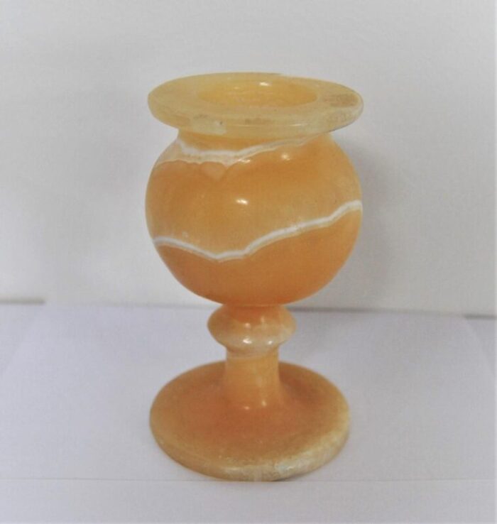 honey rose bud oriental alabaster candle holder votive small vase 0152