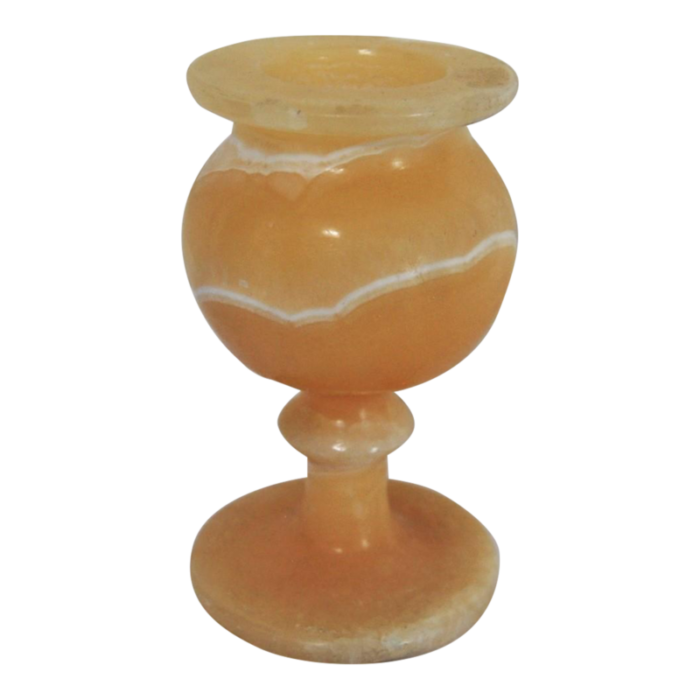 honey rose bud oriental alabaster candle holder votive small vase 2174