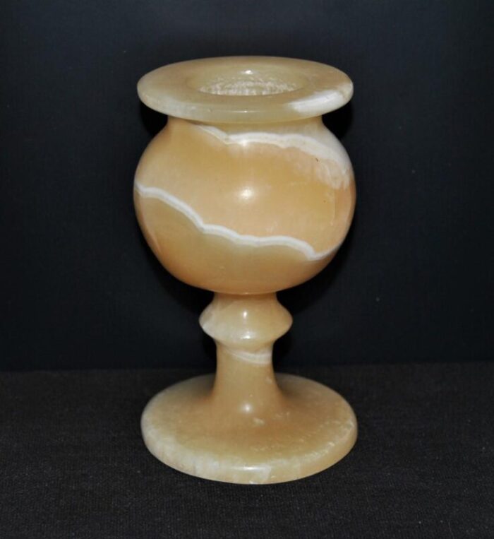 honey rose bud oriental alabaster candle holder votive small vase 5891