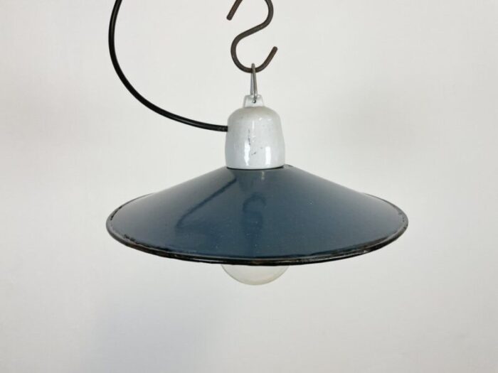 industrial blue enamel pendant light 1970s 3