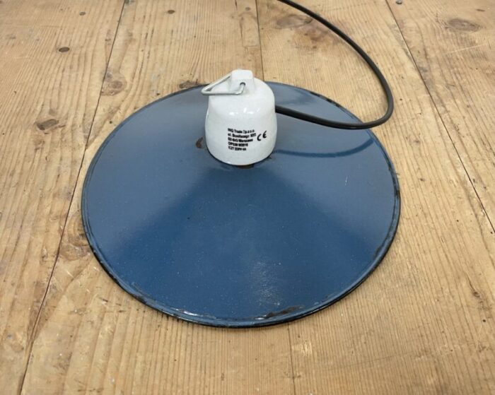 industrial blue enamel pendant light 1970s 8