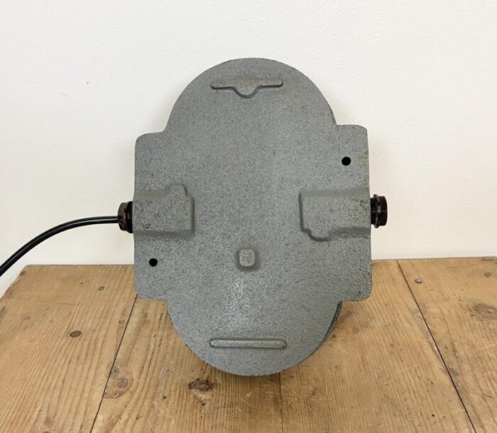 industrial grey cast iron wall lamp from elektrosvit 1960s 10