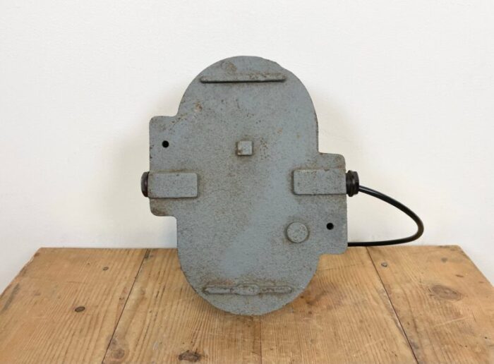 industrial grey cast iron wall lamp from elektrosvit 1970s 9