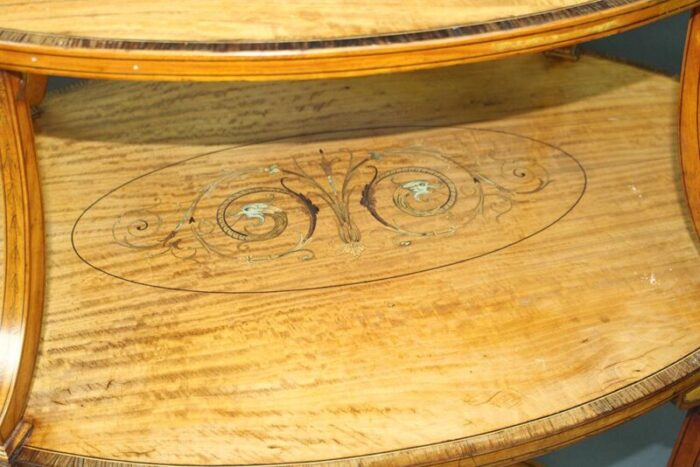 inlaid satinwood shelf table 1890 1293