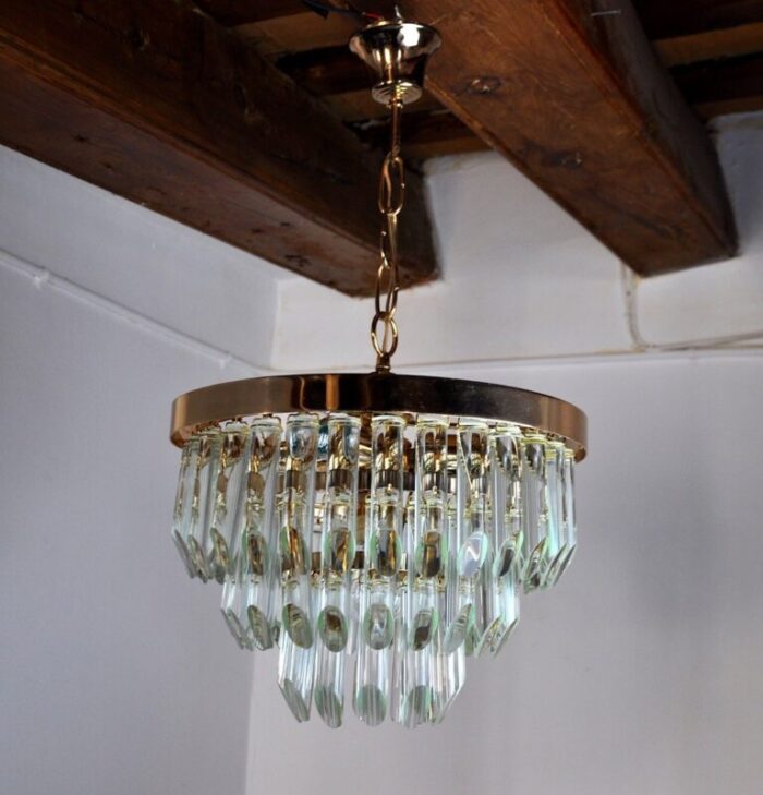 italian 3 tiers glass chandelier from venini 1970 1