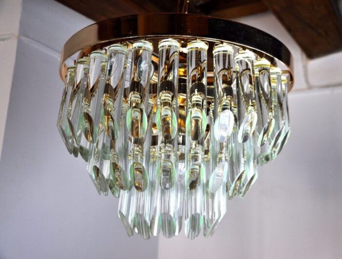 italian 3 tiers glass chandelier from venini 1970 4