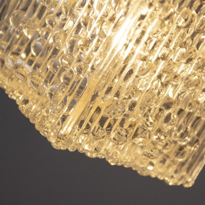 italian 4 light chandelier with glass cubes chrome and gold geometric structure by gaetano sciolari for stilnovo 9