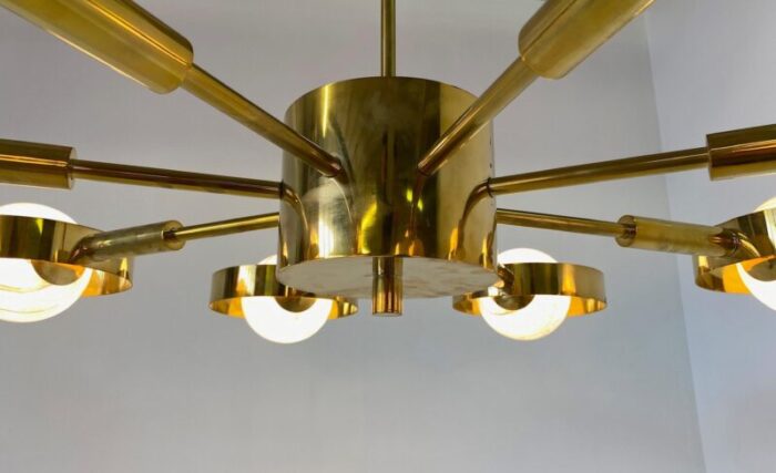 italian art deco murano glass brass ceiling lamp 12