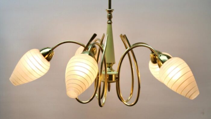 italian chandelier with 5 arms in the style of stilnovo 1960s 5