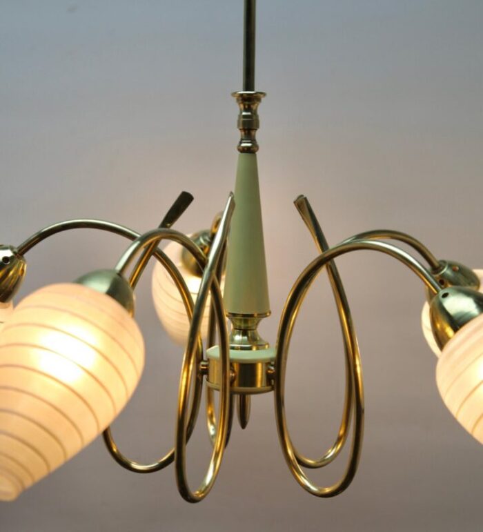 italian chandelier with 5 arms in the style of stilnovo 1960s 9