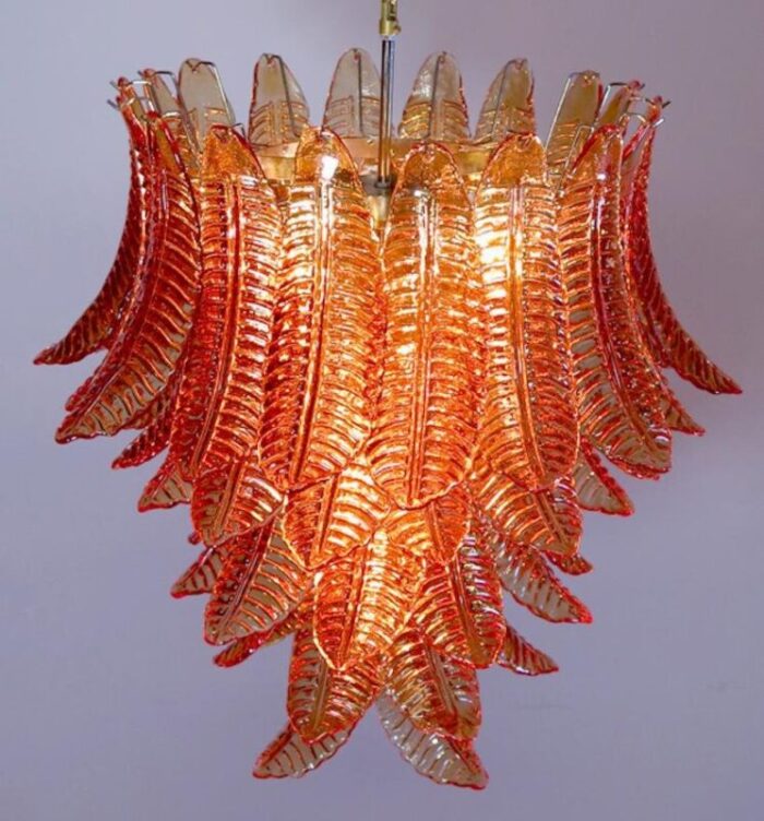 italian chandelier with leaves in the style of barovier toso 15