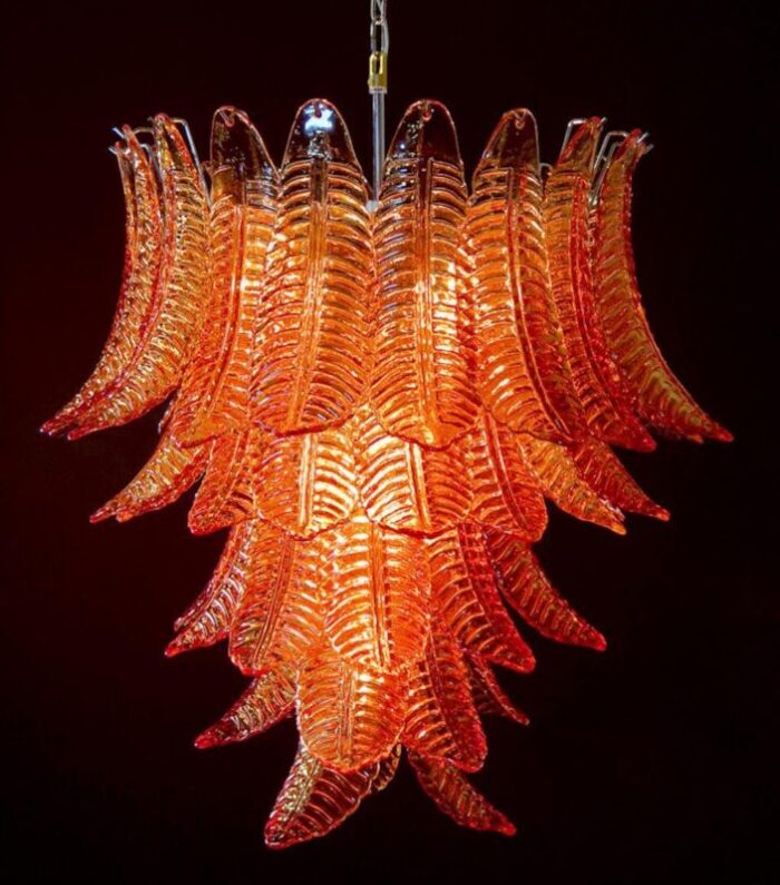 italian chandelier with leaves in the style of barovier toso 3