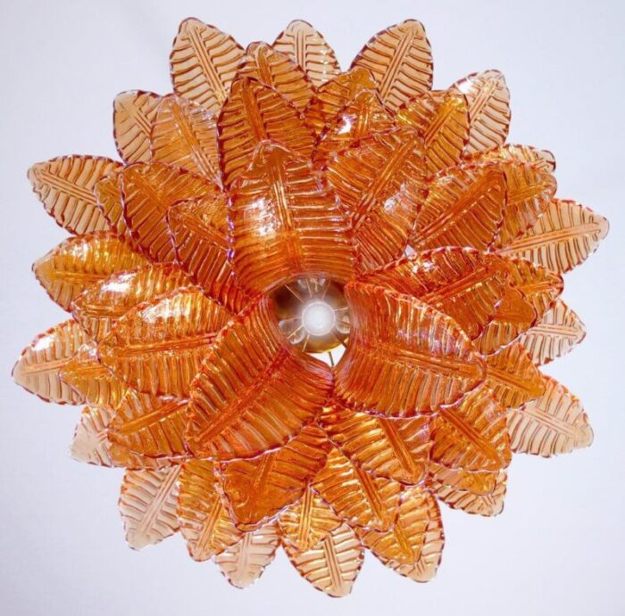 italian chandelier with leaves in the style of barovier toso 9