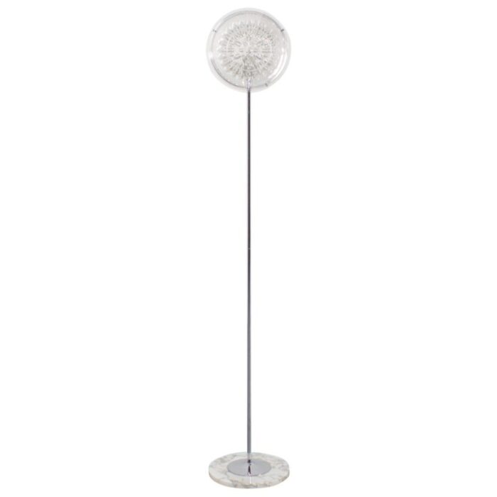 italian eye floor lamp in chrome murano glass and marble 1970s 1