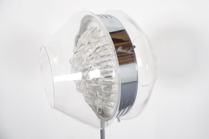 italian eye floor lamp in chrome murano glass and marble 1970s 10