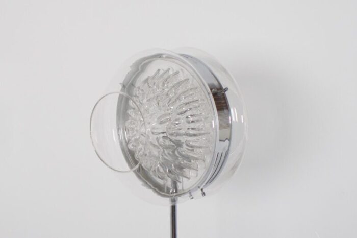 italian eye floor lamp in chrome murano glass and marble 1970s 7