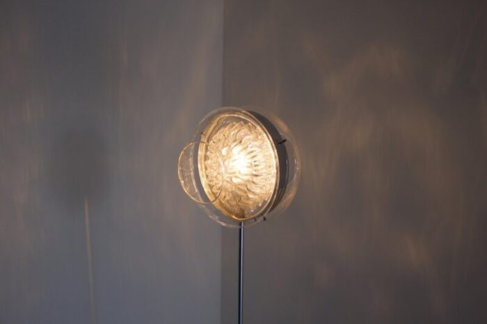 italian eye floor lamp in chrome murano glass and marble 1970s 8