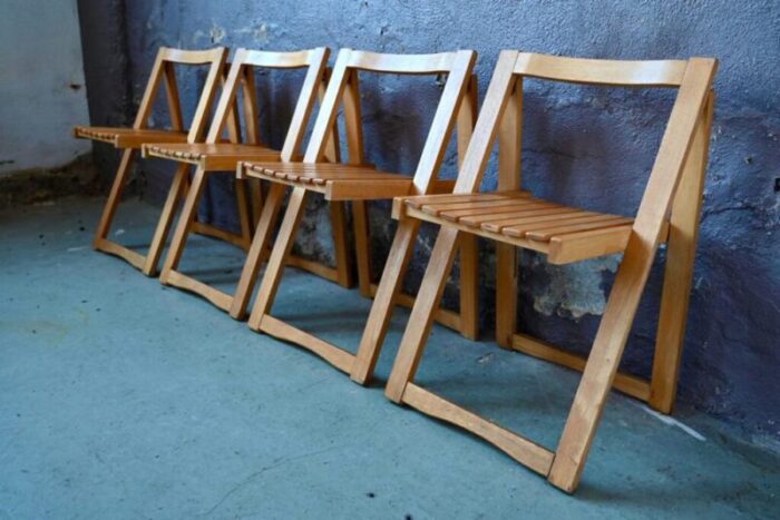 italian folding chairs by aldo jacober 1960s set of 4 8202