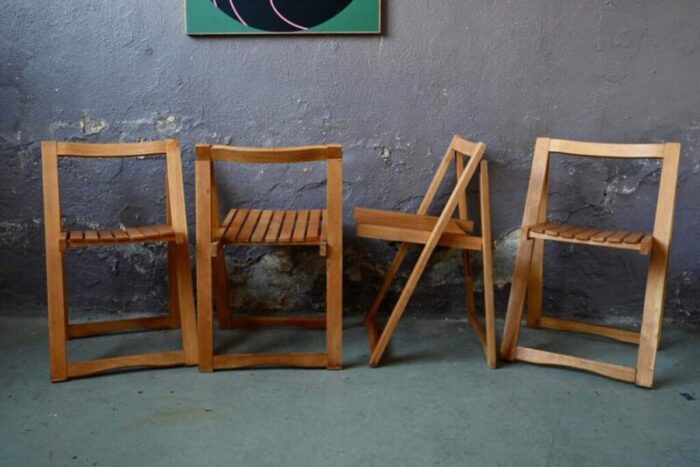 italian folding chairs by aldo jacober 1960s set of 4 8294