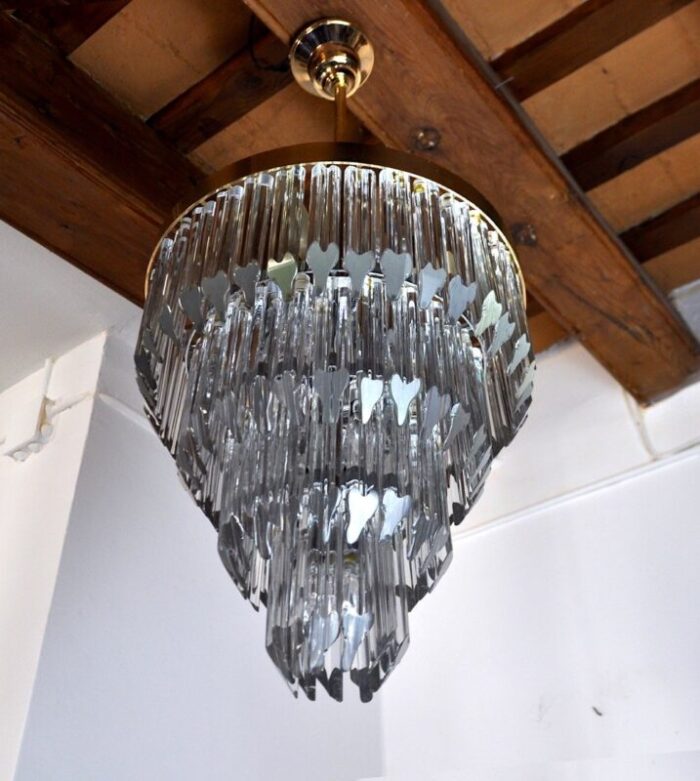 italian four tiers chandelier from venini in murano glass 1970 5