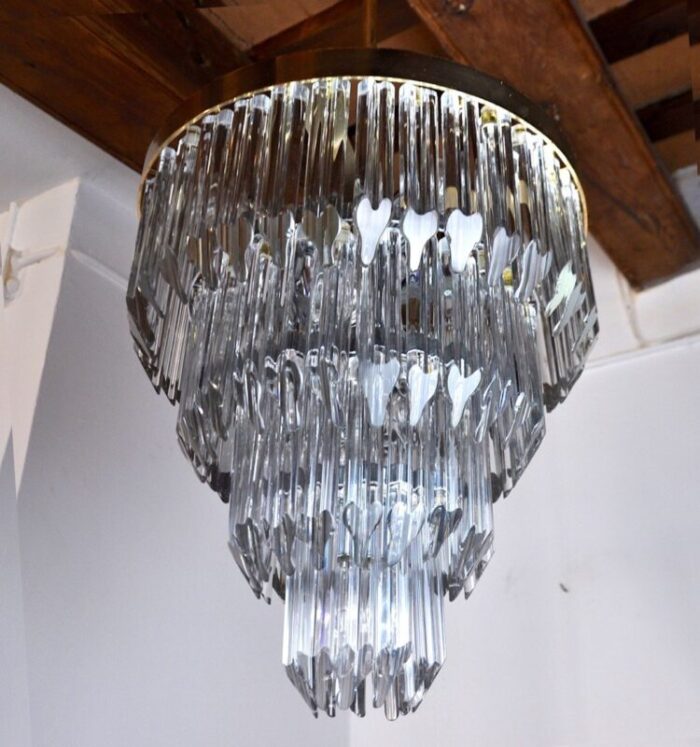 italian four tiers chandelier from venini in murano glass 1970 6