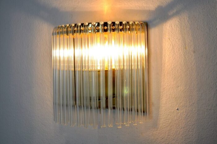 italian glass wall light from venini 1970s 2