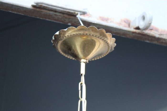 italian murano brass chandelier from venini 1950s 12