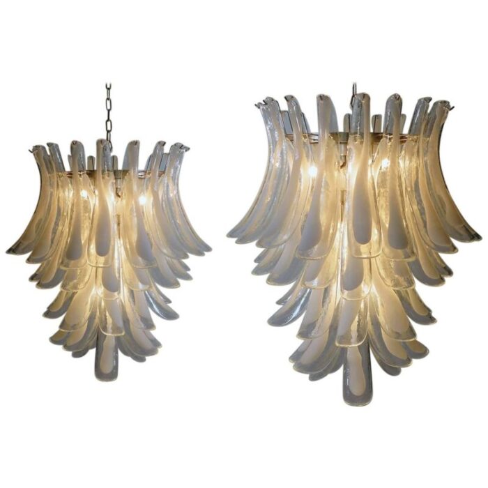 italian murano chandeliers with petals set of 2 1