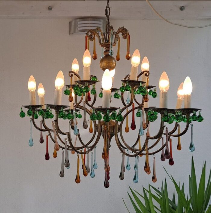 italian murano glass 15 light chandelier 2