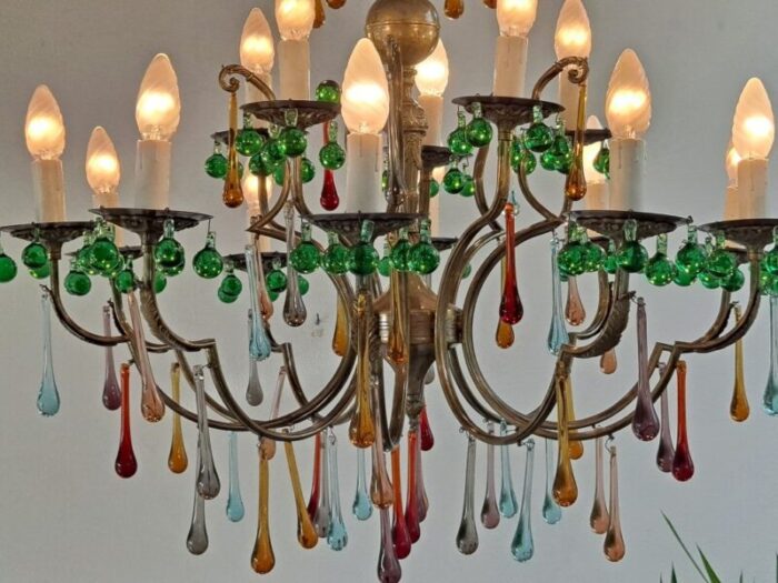 italian murano glass 15 light chandelier 4