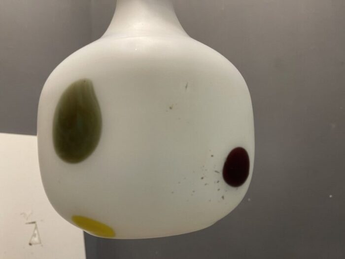 italian opaline glass pendant light by de mayo 1970s 4