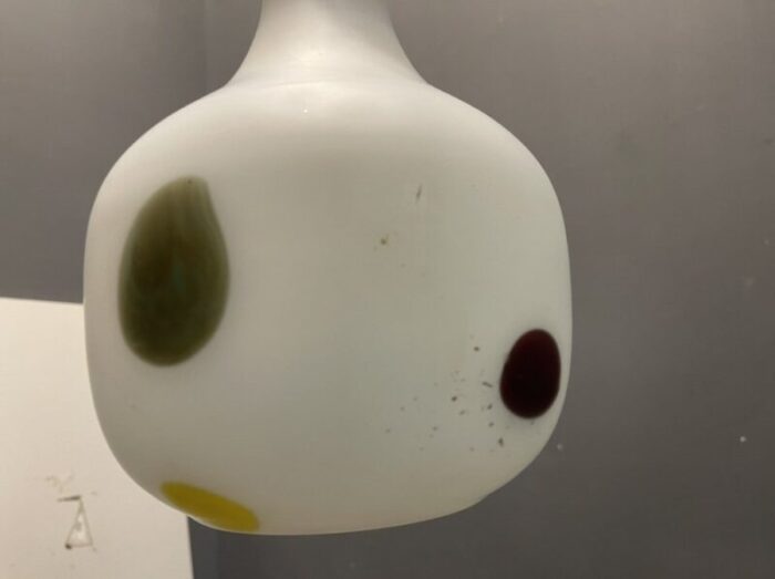 italian opaline glass pendant light by de mayo 1970s 6