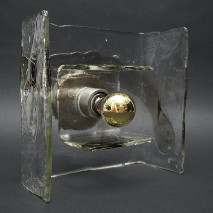 italian smoked glass sconce by carlo nasion for mazzega 1970s 1