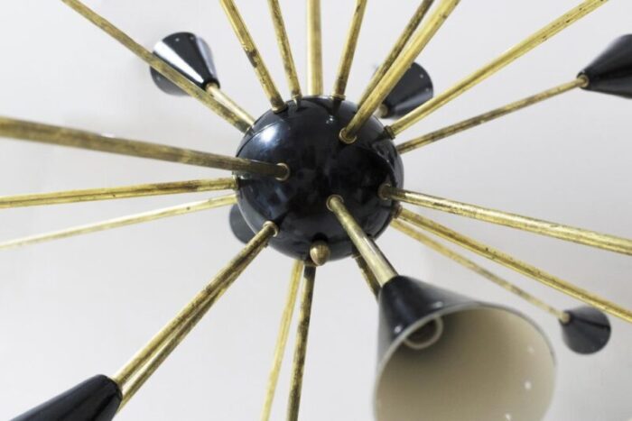 italian sputnik brass chandelier 1950s 9370