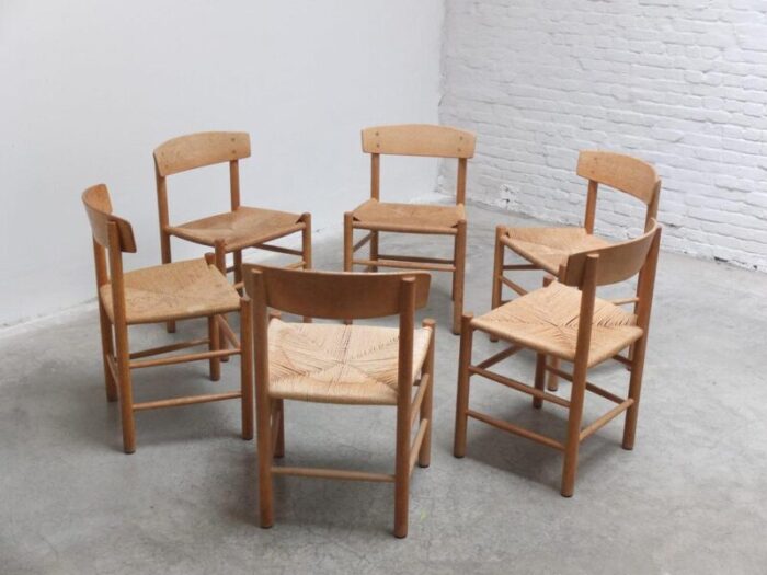 j39 dining chairs by brge mogensen for fdb mbler 1947 set of 6 0073