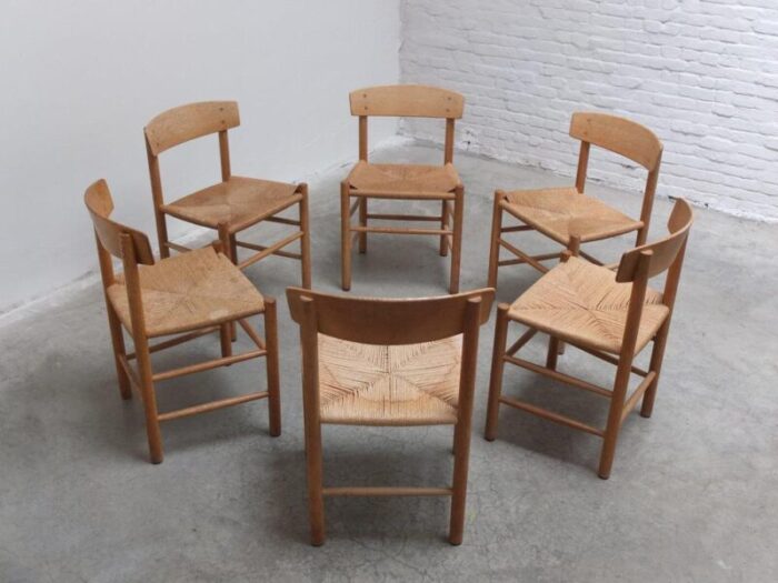 j39 dining chairs by brge mogensen for fdb mbler 1947 set of 6 2277