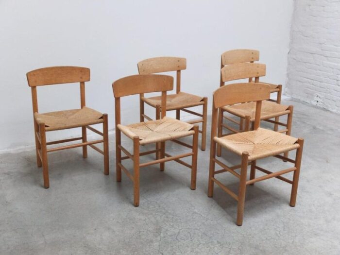 j39 dining chairs by brge mogensen for fdb mbler 1947 set of 6 2735