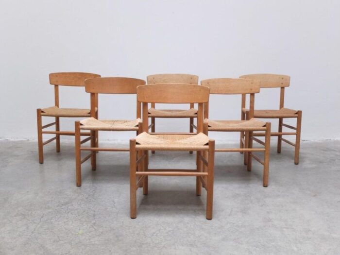 j39 dining chairs by brge mogensen for fdb mbler 1947 set of 6 4972